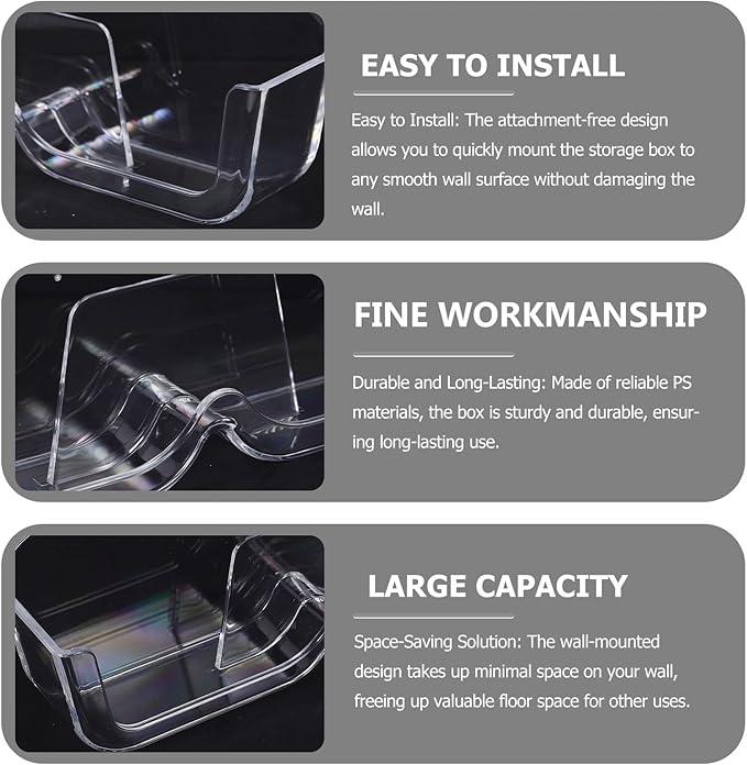 Wear-Resistant Glasses Wall Organizer Adhesive Eyewear Storage Box for Indoor Sunglasses and Spectacles Holder