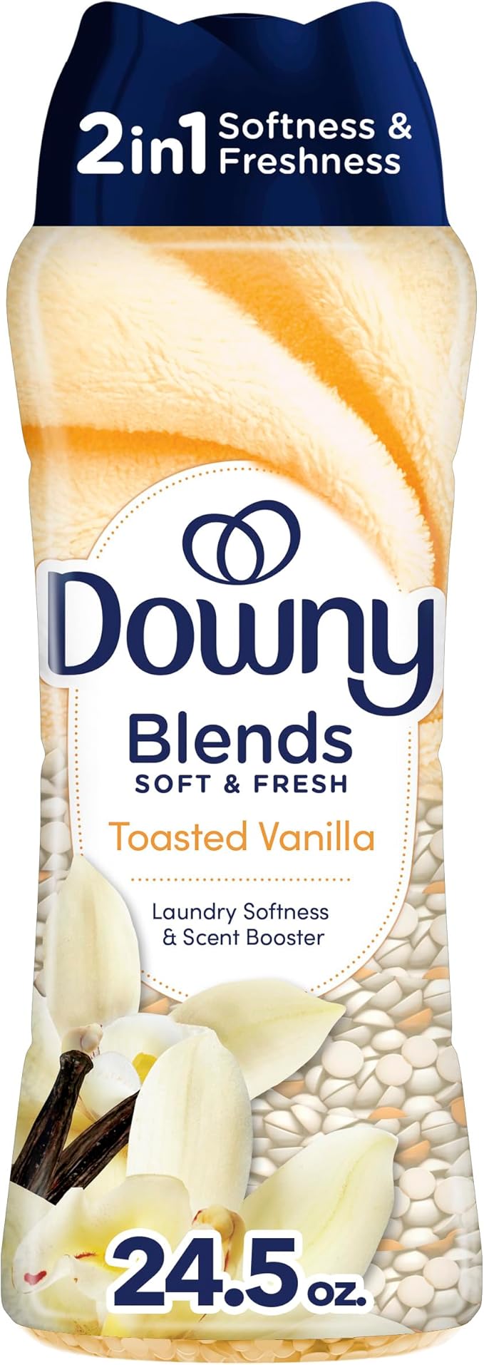 Downy Blends In-Wash Laundry Scent Booster Beads, Toasted Vanilla Scent, 24.5 OZ, Fabric Sottener Beads and Freshness