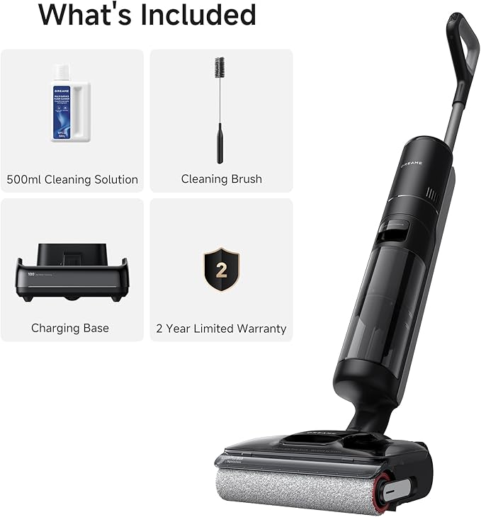 DREAME H12 Pro Gen2 Vacuum Mop, 0 Tangle Wet Dry Vacuum Cleaner, Cordless Vacuum Mop All-in-One for Hard Floors, 180° Lie-Flat Floor Cleaner Machine with 194°F Hot Self-Cleaning, 50Mins Runtime