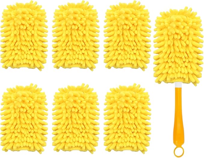 Reusable Duster Refill Compatible with Swiffer Hand Duster, 360 Duster Refills Only, Washable Pet Heavy Duty Dusters Refills for Swiffer Duster 3ft 6ft Extended Handle, 6 Pack (Handle is Not Included)