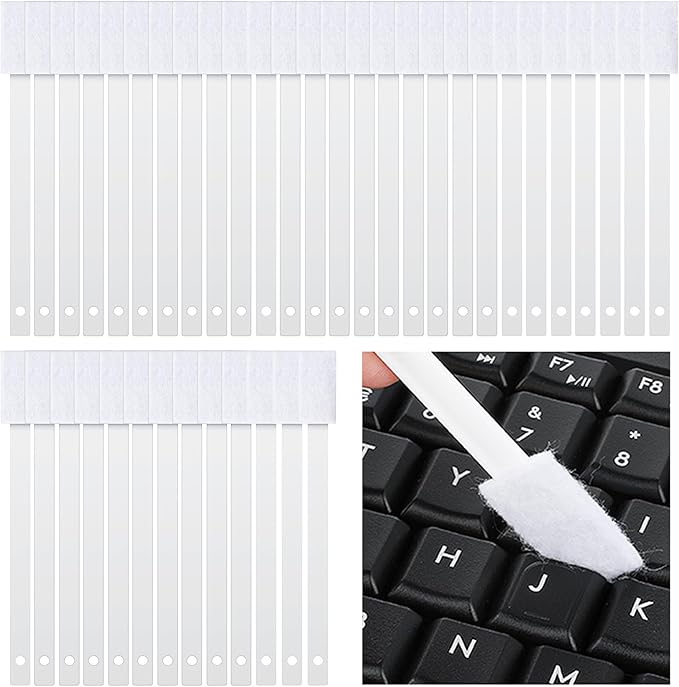 Ouligay 40PCS Disposable Crevice Cleaning Brushes Crevice Cleaning Tools Crevice Hole Brush Disposable Toilet Brush Keyboard Scrub Brush for Window Groove,Door Track, Keyboard,Grooves(White)