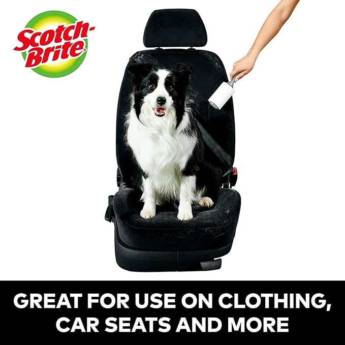 Scotch-Brite 50% Stickier Auto Lint Roller 4 Rollers 48 Sheets Per Roller (192 Sheets Total)
