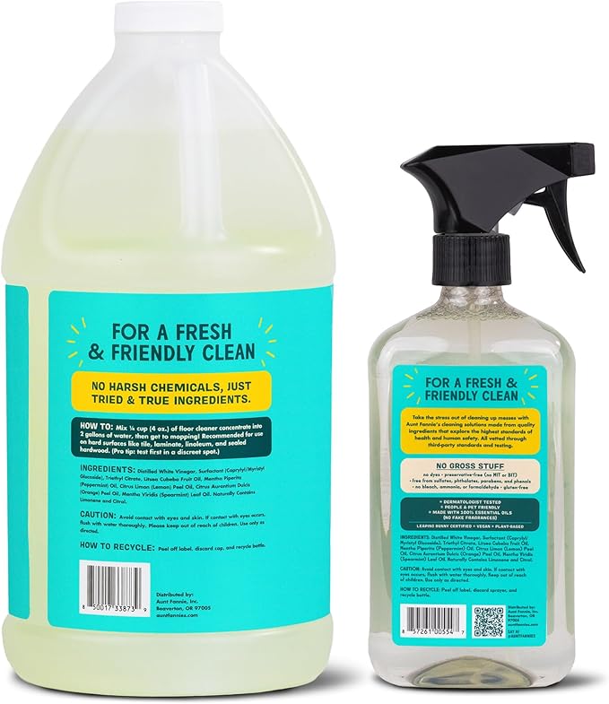 Aunt Fannie's All Purpose Household Cleaner Bundle, Multi-surface Spray and Refill, Powered by Vinegar for Kitchen, Bath, Windows and Countertops, Eucalpytus Scent