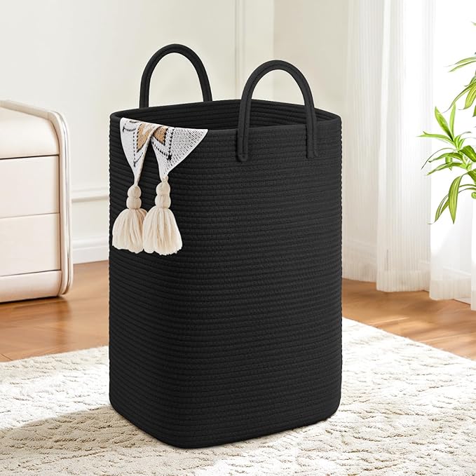 Artfeel Laundry Basket,Woven Cotton Rope Laundry Hamper,40L Versatile Storage for Dirty Clothes,Baby Toys,and Blankets in Bathroom, Nursery,and Living Room