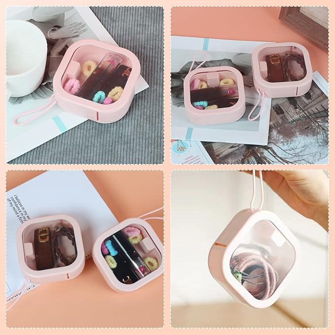 Hair Tie Organizer, Small Portable Hair Accessories Storage Can Be Stackable Or Hung On The Wall, Small Items Holder Hair Tie Organizer for Jewelry Hair Stuff Hair Clip Cotton Swab