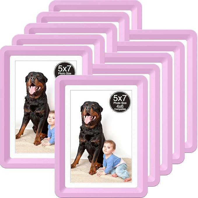 5x7 Picture Frame, Clear Acrylic Photo Frame with White Mat for 4x6 Photos, One-Piece Shatterproof Tool-Free Design, UV-Resistant Waterproof Tabletop Frame for Home Office Decor with 10-Year Warranty