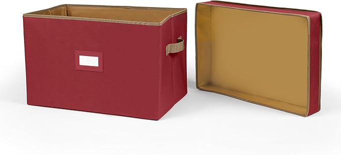 Covermates Keepsakes - Storage Box - Heavy Duty Polyester - Reinforced Handles - ID Window - Indoor Storage - Closet Storage, Red