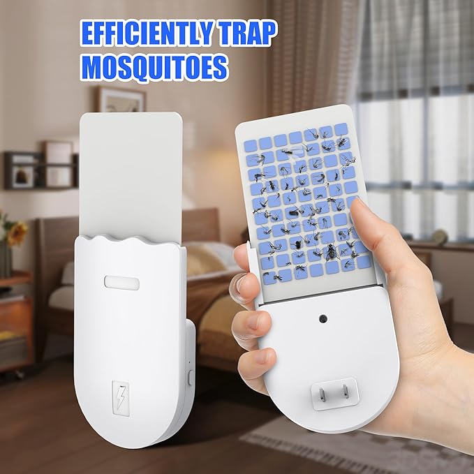 Indoor UV Fly Trap – Silent Gnat & Fruit Fly Catcher with Night Light, 400 sq. ft Coverage