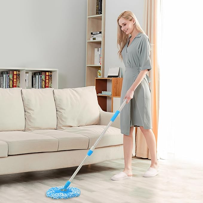 Spin Mop Replacement Handle 360 Degree Spin Mop Pole Handle Replacement Rotating Telescopic Stick for Mop Head, Ideal for Home and Household Cleaning