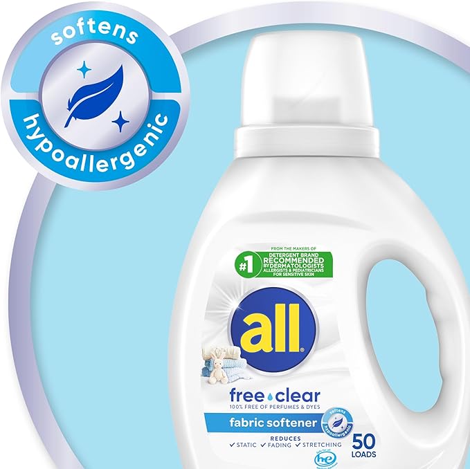 all Liquid Fabric Softener, Free Clear, 34 fluid Ounces
