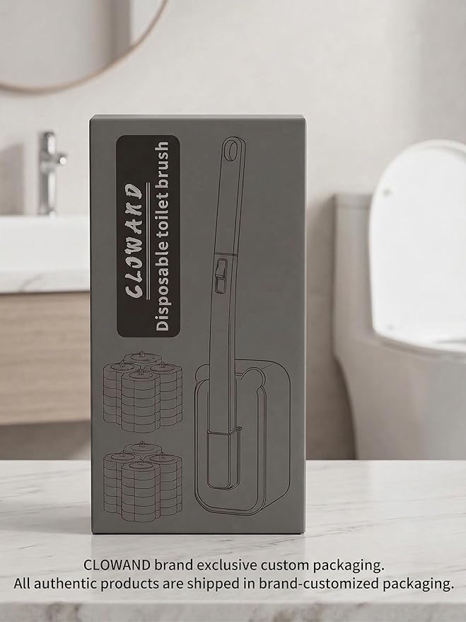 Disposable Toilet Brush with 48 Refills,Toilet Cleaning Supplies,Toilet Wand Brush Starter Kit,Wall Mounted Toilet Bowl Cleaner Brush with Holder for Bathroom Deep Cleaning & Hygiene (White)