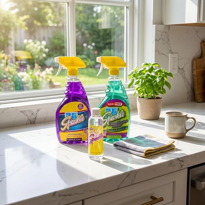 Sparkle Green Formula Glass Cleaner, 33.8 Oz Bottle