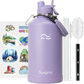 Swigina [2-IN-1 LID] Gallon Insulated Water Bottle with Silicone Boot (48hrs Cold/24hrs Hot) - DIY Stickers, Leakproof, BPA Free, 128 oz