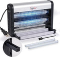 Advanced 2-in-1 Indoor Bug Zapper, Powerful 3500V Flying Insect Zapper, Built-in Bait Tray, Uses 2-in-1 Methods to Attract & Zap Fruit Flies, Mosquitoes, Flies, Gnats, Moths, & More. - 2 Free Bulbs