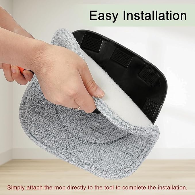 True & Tidy® 8-Pack 9 inch Extra Thick Microfiber Pad Refill for SPIN-800 TrueClean Mop & Bucket Square, Compatible with M16 and Most Square Spin Mop and Bucket, Machine Washable up to 100x