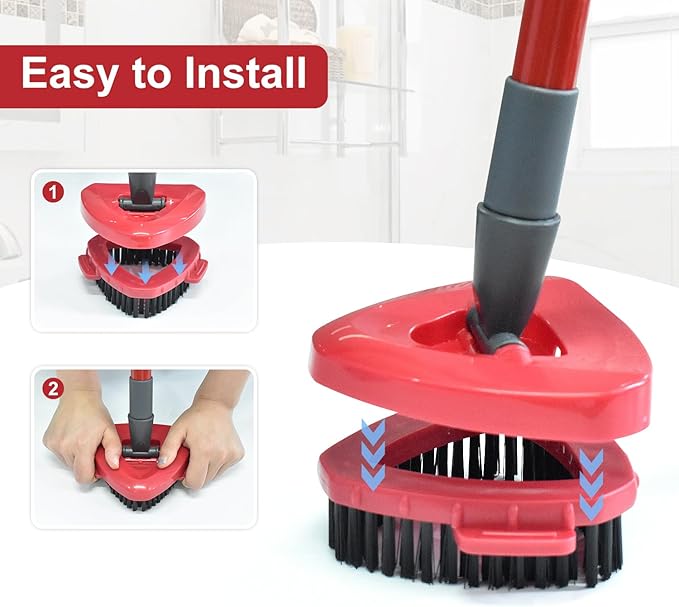 Scrub Brush Mop Head Replacement for O Cedar RinseClean 2 Tank System Spin Mop Head Base,Scrubber Mop Brush Head for Ocedar Mop Scrub Brush Head Hard Bristle Scrub Brush Floor Cleaning, Not for 1 Tank
