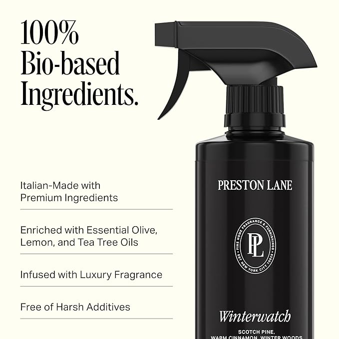 Preston Lane Luxury All Purpose Cleaner, Winterwatch Scent – Bio Based Multi Surface Spray Bottle | Streak Free Finish, Lifts Dirt, Smudges & Grease | Vegan & Cruelty Free Home Essential