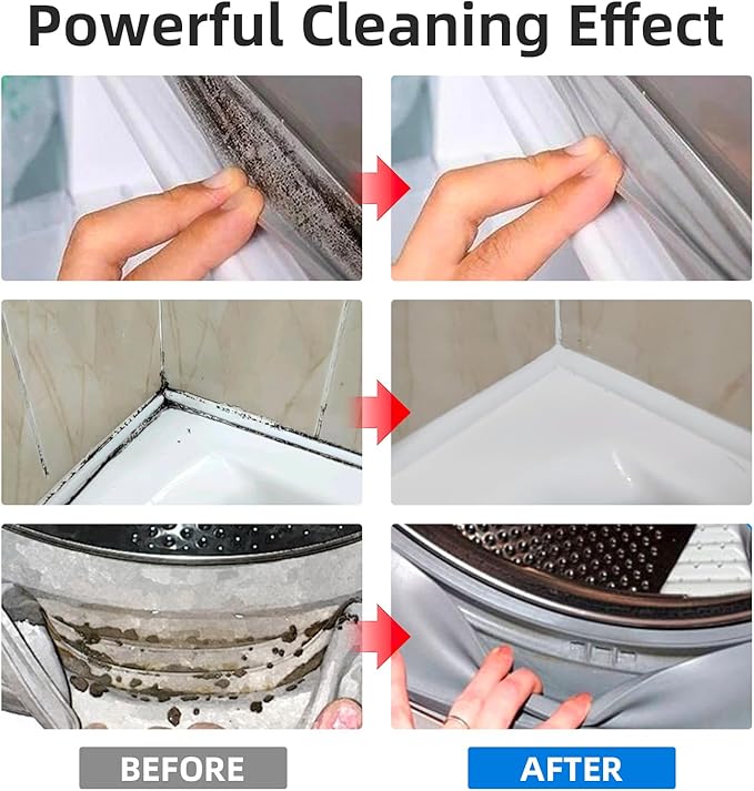 G · PEH 2 Pack Home Remover Gel Washing Machine Cleaner Home Cleaner Gel for Washing Machine, Refrigerator Strips, Cleaner For Tiles Grout Sealant Bathroom for Home Sink, Showers, Kitchen - 7Fl Oz