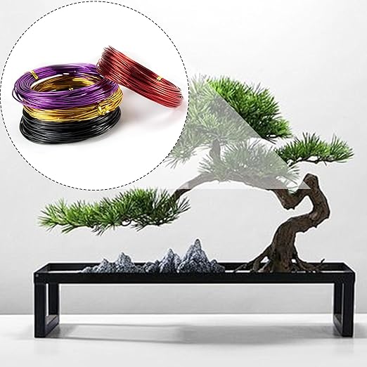 4-Roll Anodized Aluminum Bonsai Training Wire with Wire Cutter - Indoor Garden DIY Tools for Bonsai Trees