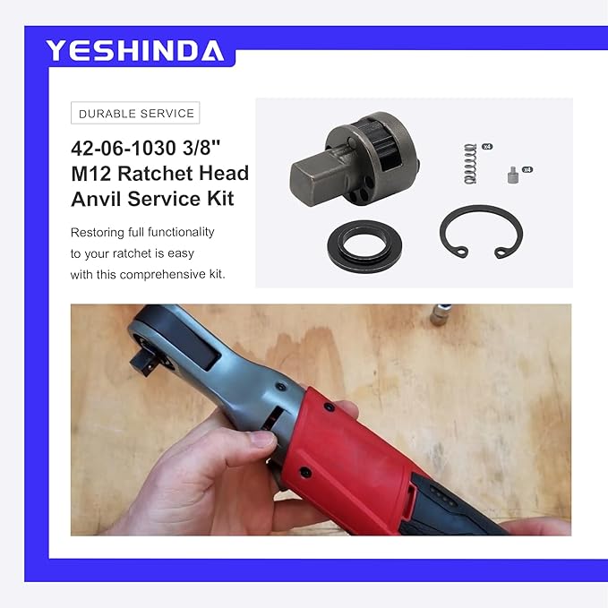3/8 inch 42-06-1030 Ratchet Head Anvil Repair Kit Fit for 2457-20,2457-21 M12 Spanner-Tool