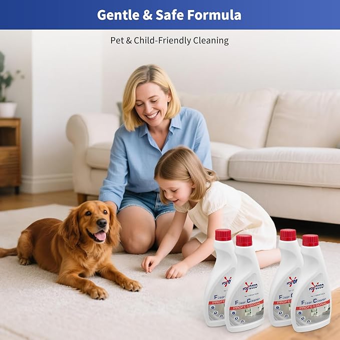 4 Bottle Original Scent Floor Cleaning Solution - For Roborock Robot Vacuum & Mop, Deep Cleans Hard Floors, Works With All Mopping Robot Vacuums