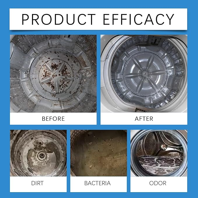 Washing Machine Cleaner Active Oxygen Decontamination Formula, 99.9% Remove stains Elimination,6 bags/ 25g/0.88oz