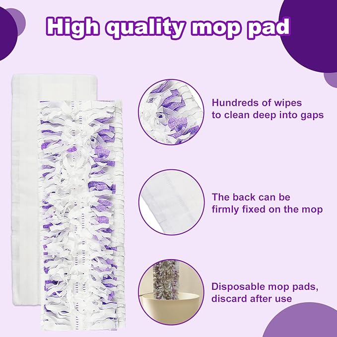 20 Count Disposable Power mop Pads Compatible with Swiffer Power mop Refills and Wood PowerMop, Multi-Surface swiffer Wet Pads Refills Replacement Use for Floor Cleaning