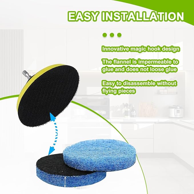 12pcs Microfibre Pads Power Scrubber Pads Set Electric Scrubber Replacement Scouring Pads fit for Dremel Versa Scouring Pads,Blue