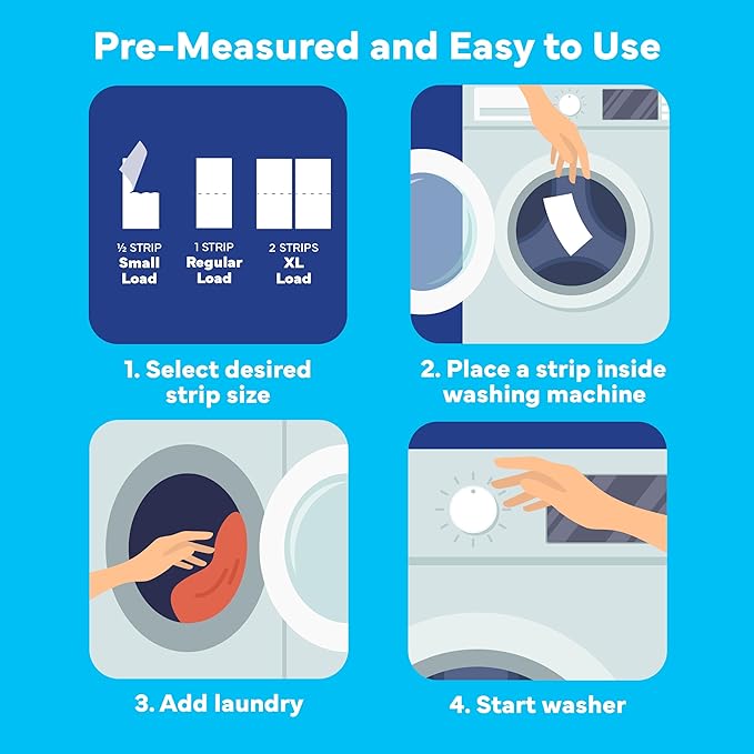 Tru Earth Compact Dry Laundry Detergent - Up to 128 Loads (64 Sheets) - Paraben-Free - Original Eco-Strip Liquidless Detergent, Travel - Fresh Linen | Packaging May Vary