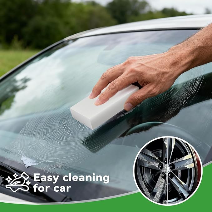 Magic Sponge Erasers, Water-Activated Cleaning Sponge, Multi-Purpose Melamine Foam Cleaner for Kitchen, Bathroom, Walls, Shoes & Car Interior – Durable, Non-Scratch & Reusable (20)