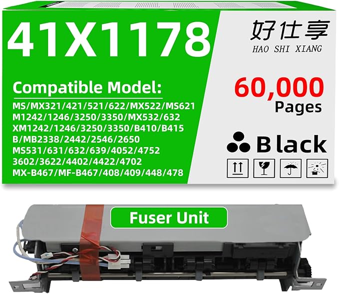 41X1178 Remanufactured Fuser Unit Fuser Maintenance Kit Compatible with Lexmark MS321 MS421 MS521 MS621 MS622 MX321 MX421 MX521 MX522 MX622 M1242/1246/3250/3350 XM1242/1246/3250/3350 Printer