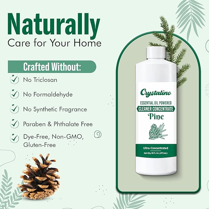 Pine Needle Natural Cleaning Concentrate |16 oz| Cleaner Concentrate, Pine Essential Oil Cleaner, Best Non Toxic All Purpose Cleaning Supplies, Inspired Blyss Aroma Mop Soap