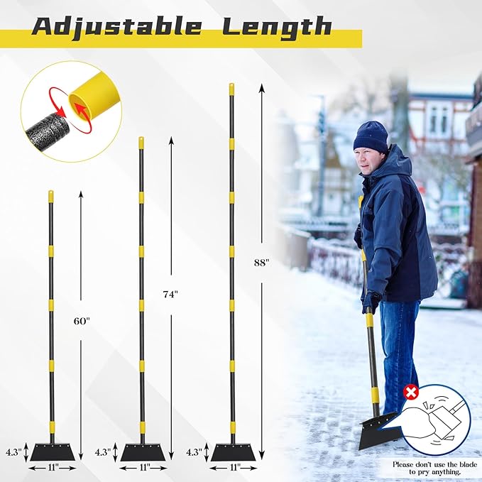 Garden Flat Shovel, 60" Multifunctional Cleaning Shovel, Manual Weeder Heavy Duty Metal Floor Scraper Garden Tool for Lawn Digging, Weeding, Scraping, Ice Remove, Edging