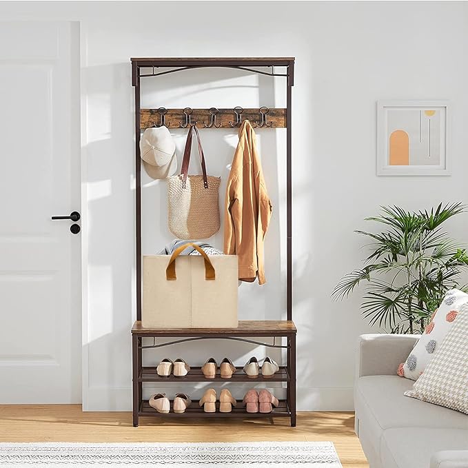 SNWDN 4 Pack Closet Cloth Storage Bins for Shelves,Large Storage Baskets for Shelves, Fabric Bins for Closet organization with Handles（ Beige 17''L x 12''W x 10''H）