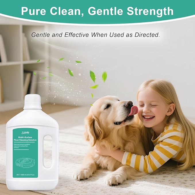 33.81 fl oz/1L Floor Cleaning Solution Compatible with Dreame Wet & Dry Vacuum, No residue & Pet-friendly, Household Floor Cleaners Suitable for Robot Vacuum Cleaners and Floor Mops, Original Scent