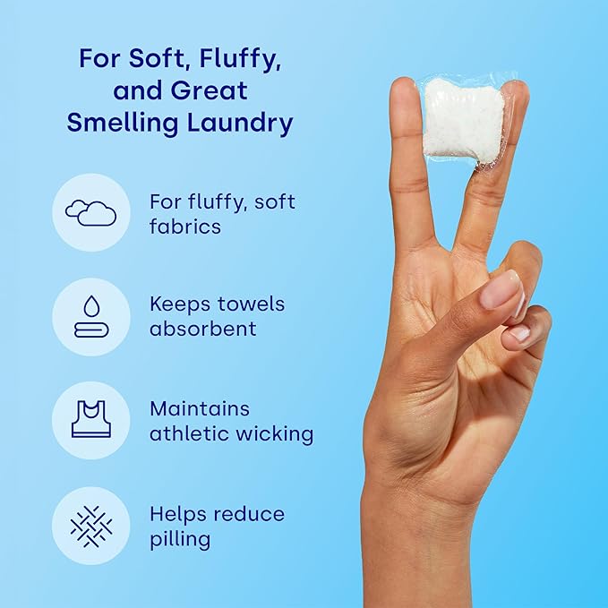 Dropps Fabric Softener Pods, Unscented (64 Count) - Free & Clear | Laundry Softener For Soft & Fluffy Fabrics | Liquid Softener & Dryer Sheet Alternative | Clean Ingredients | Plastic Free Packaging