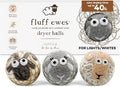 Hustle & Blush Fluff Ewes Wool Dryer Balls 3 Pack - Extra Large Lights Premium Hand Needled New Zealand Laundry Set, Reduces Drying Time, Static Control, Chemical Free Reusable for Essential Oils