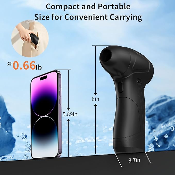 Rechargeable Compressed Air Duster for PC Computer, Cordless Mini Air Blower Portable, Super Powerful Dust Blower Speed Adjustable, Air Duster for Home, Outdoor, Leaf, Keyboard