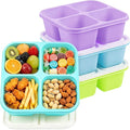 4 Pack Snack Containers Bento Box Adult Lunch Box,Meal Prep Container, Reusable Food Storage lunch Containers Stackable for Work, Travel and Gym (Blue, Green, Purple, Grass Green)