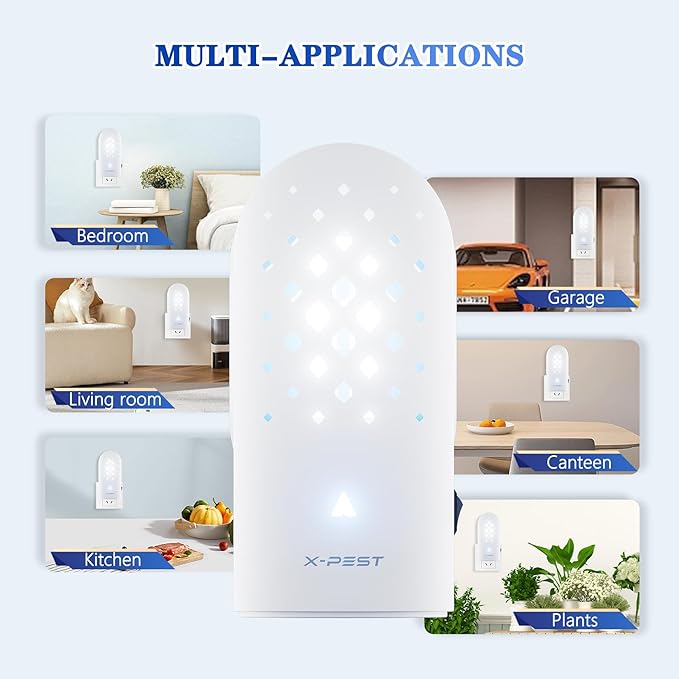 X-PEST Flying Insect Trap Indoor Plug-in for Mosquito, Flies, Fruit Flies, Moths, Gnats, Gnat Trap for Indoor Area Use(2 Devices+ 10 Glue Boards)