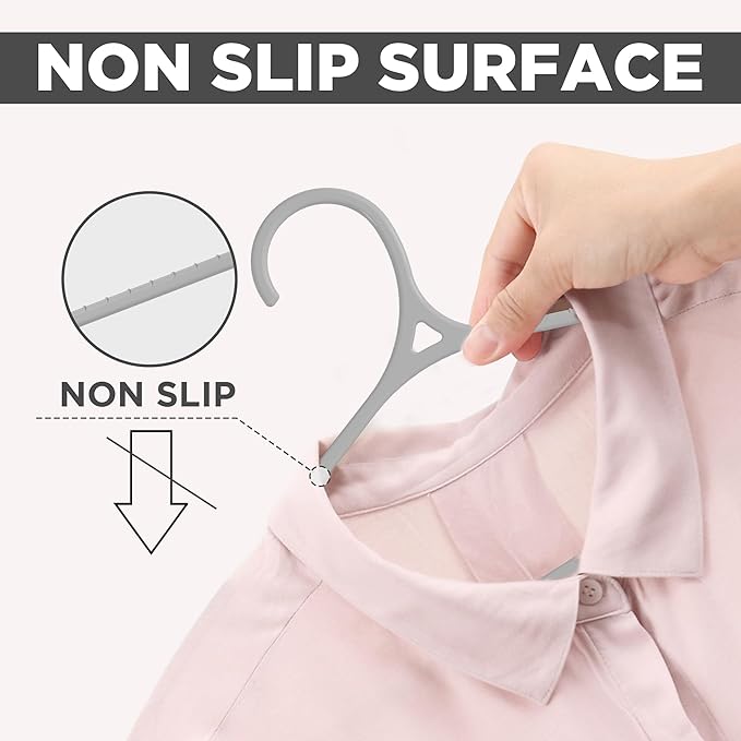 Utopia Home Clothes Hangers - Standard Plastic Hangers Space Saving - Durable Coat Hangers 50 Pack (Grey)