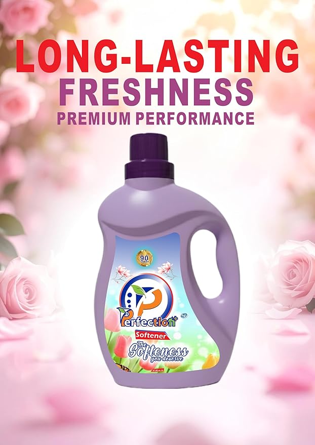 Perfectionplus Fabric softener, ultra soft, concentrated formula, long lasting fresh scent, gentle on clothes, reduces wrinkles, 2L(67.6 Fl.oz) 90 loads, high performance.