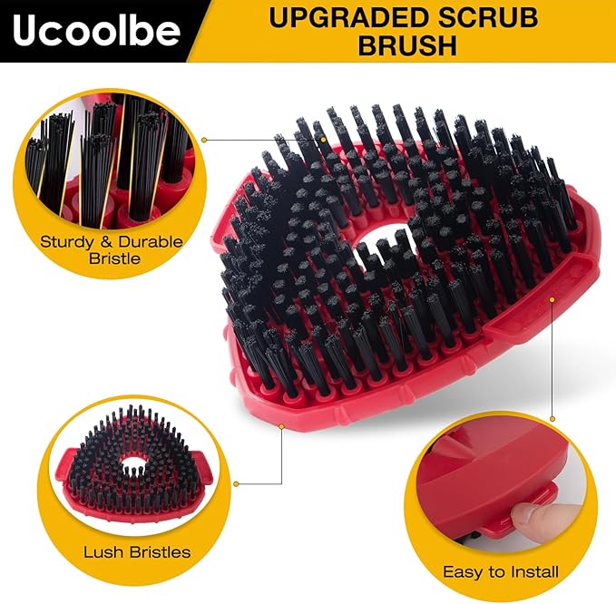2 Pack Upgraded Spin Mop Scrub Brush Replace Head Compatible with O Cedar EasyWring 1 Tank System, Scrubber mop Head Attachment, More Layers of Bristles for Bathroom, Deck, Kitchen