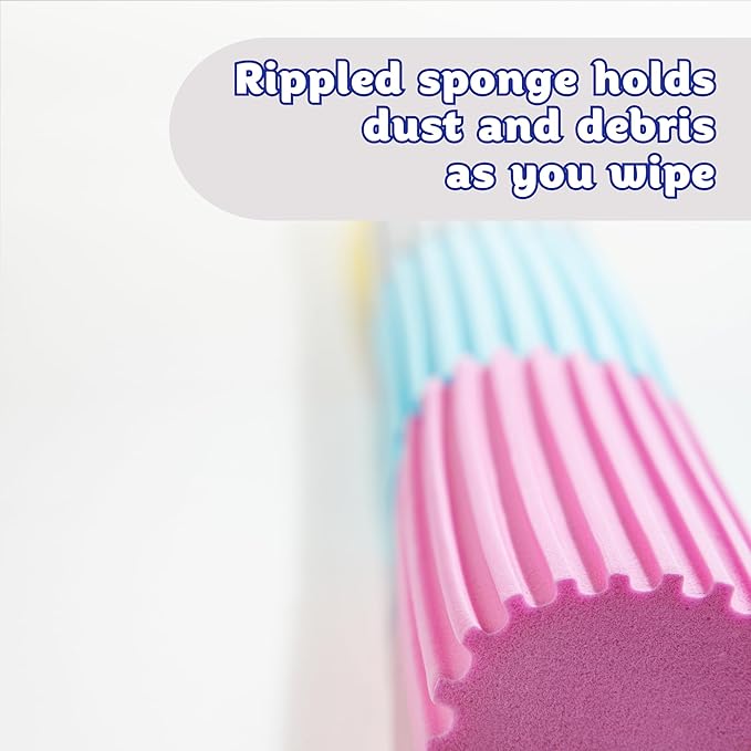 Scrub Daddy Damp Duster, Magical Dust Cleaning Sponge, Dusters for Cleaning, Venetian & Wooden Blinds Cleaner, Vents, Radiator, Skirting Boards, Mirrors, Dust Brush Tools, Home Gadgets, Light Blue