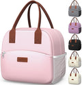 HOTOR Lunch Bag for Women & Men - Wear-Resistant Insulated Lunch Box with Large Capacity, Multi-Functional Cooler Bag for Office, Picnic, Pink, 10L, 10.60" x 5.90" x 9.50"