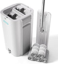 JOYMOOP 8L Large Capacity Flat Mop System with Extension Handle, Ideal for Floor, Window, and Wall Cleaning - Includes 5 Washable Microfiber Pads for Wet and Dry Use