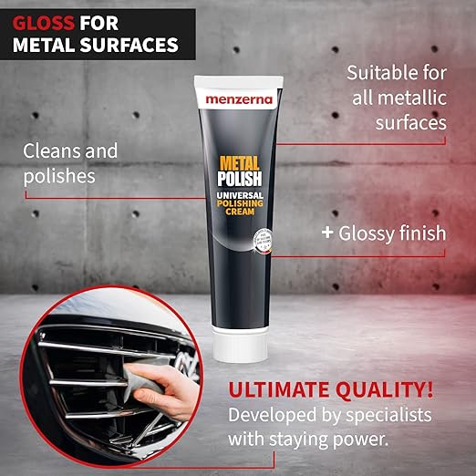 Menzerna Metal Polish Universal Polishing Cream (Cleans and Polishes Stainless Steel, Aluminium, Chrome, Brass, Copper, Silver and Plastics)