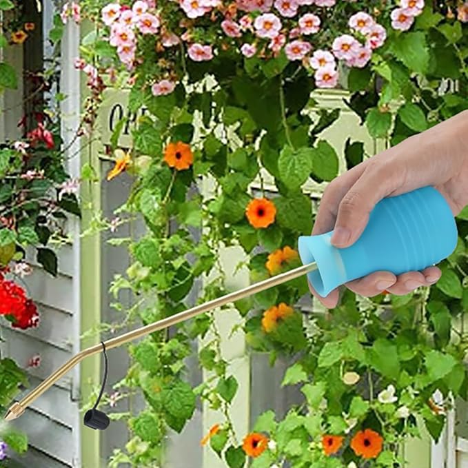 Powder Duster/Large Diatomaceous Earth Bulb Duster/Powder Applicator - Diatomaceous Earth Bulb/Applicator (Blue)