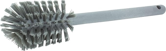 SPARTA 12 Inch Bottle Brush with Polyester Bristles and Plastic Handle, Color Coded, Large Round Head Cleaner for Bottles Jars and Food Service Equipment, Gray
