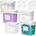 Lifewit Laundry Pods Container with Pop-up Lid, Coffee Pod K Cup Storage, Laundry Room Organization, Dryer Sheet Holder for Washing Powder Detergent, 2700 +2000ml/0.72+0.5gal, 5PCS